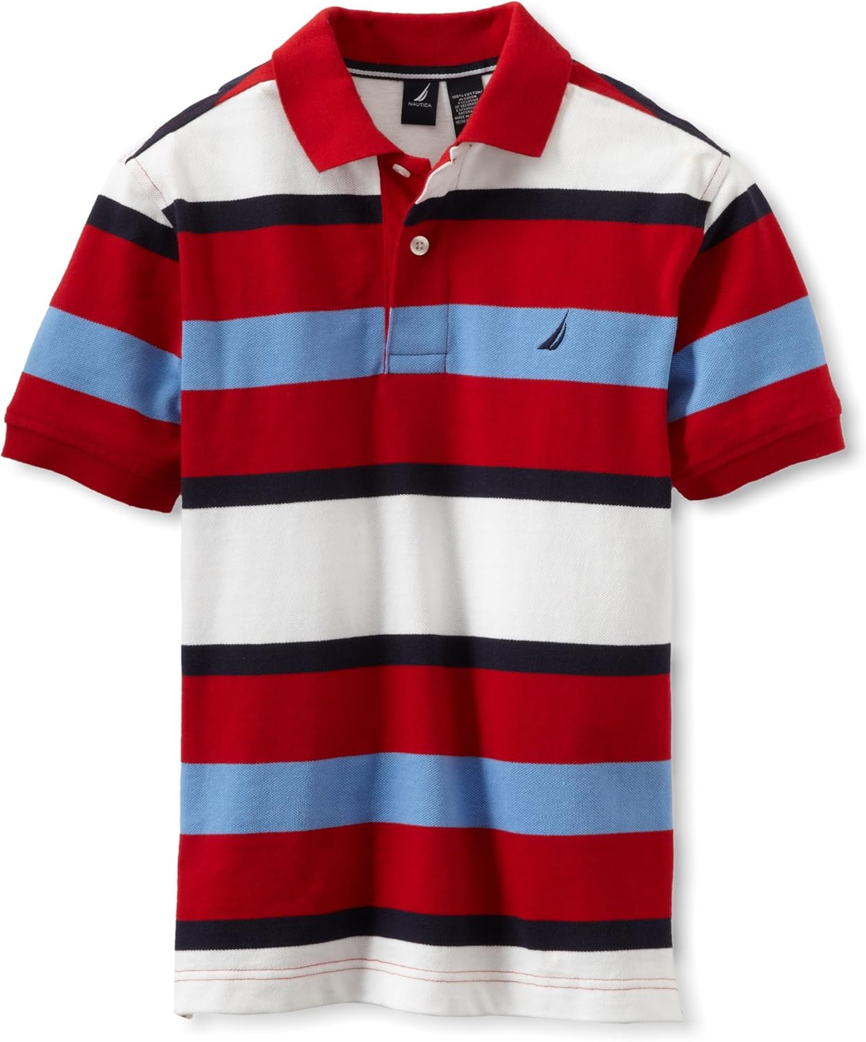 Nautica Sportswear Kids Big Boys' Short Sleeve Stripe Polo