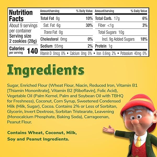 KEEBLER COCONUT DREAMS, COCONUT AND CARAMEL COOKIES COATED IN KEEBLER FUDGE, 8.5 OZ