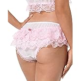 Satini Women's Sheer Frilly Sissy Soft Lace Knickers Briefs Panties