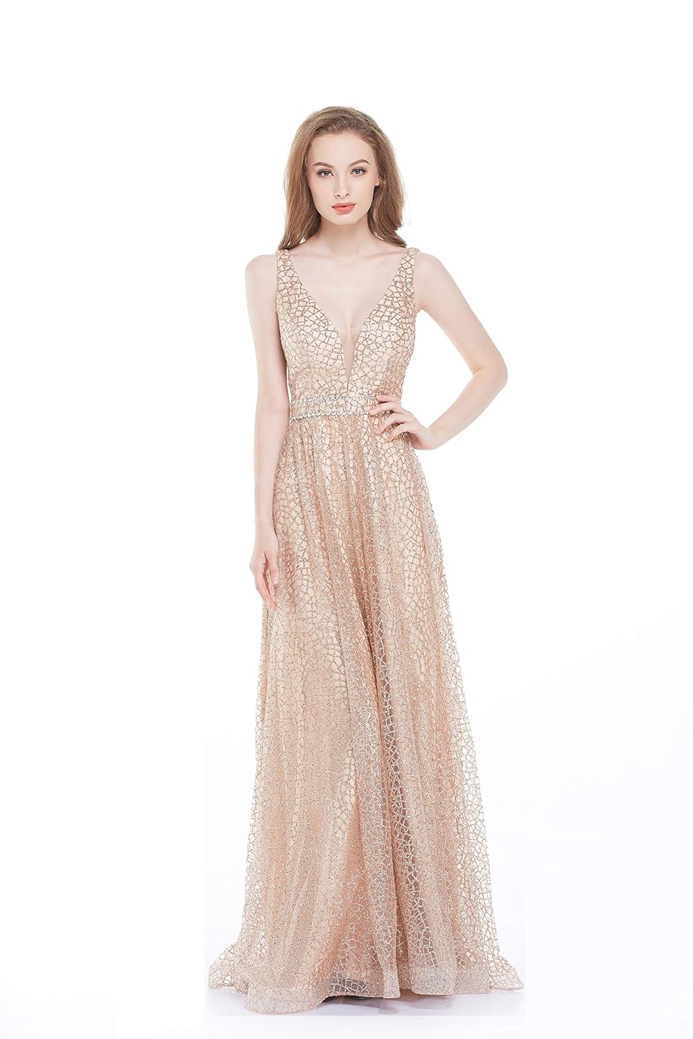 silver low cut dress