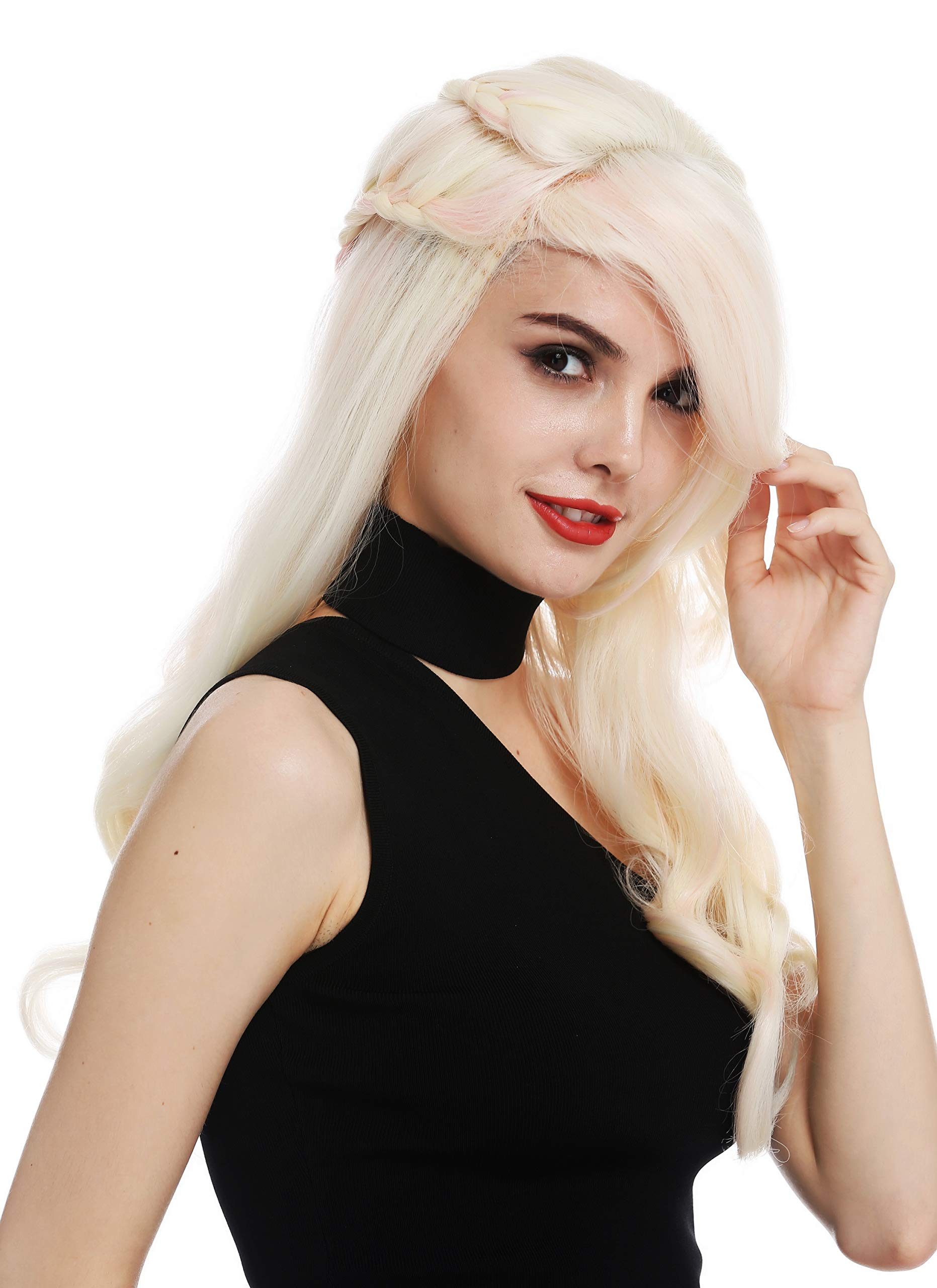 WIG ME UP - WL-5013TP-613FT2333 wig women's wig long plaited platinum blonde pink mix