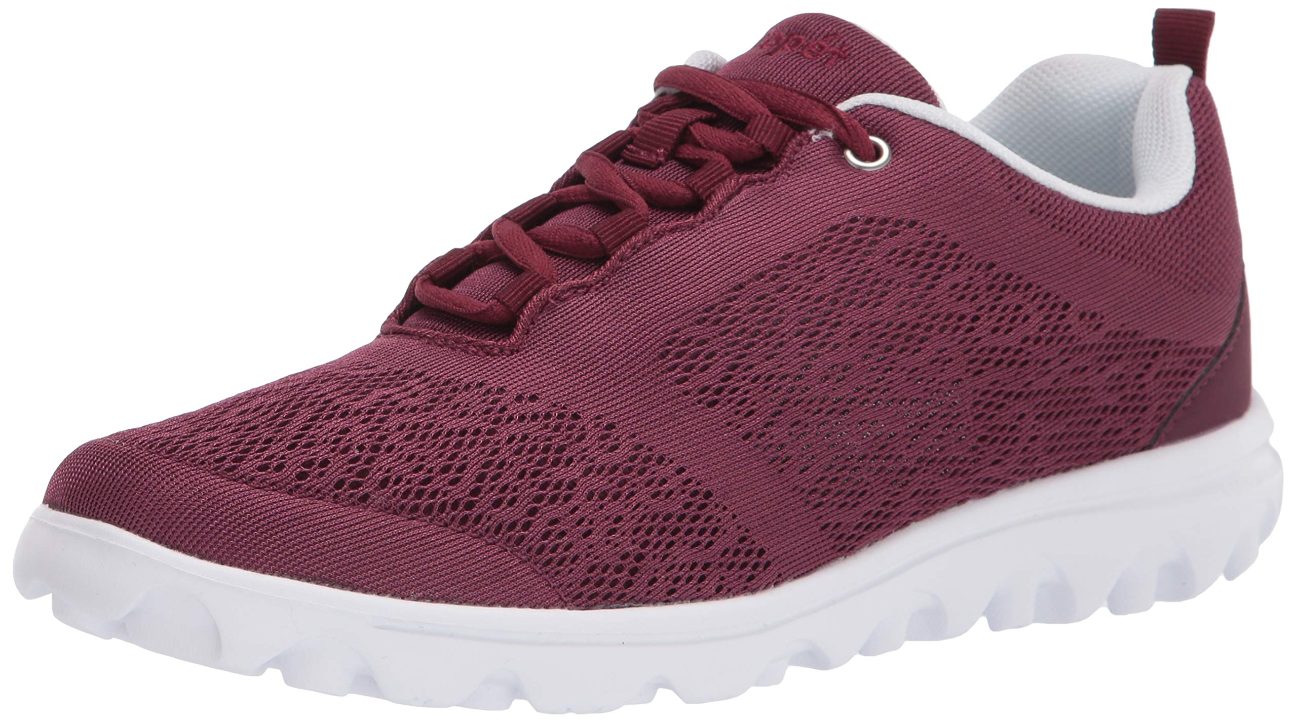 Propét Women’s TravelActiv Sneakers Casual Lace-Up Shoes, Cranberry, 8 X-Wide