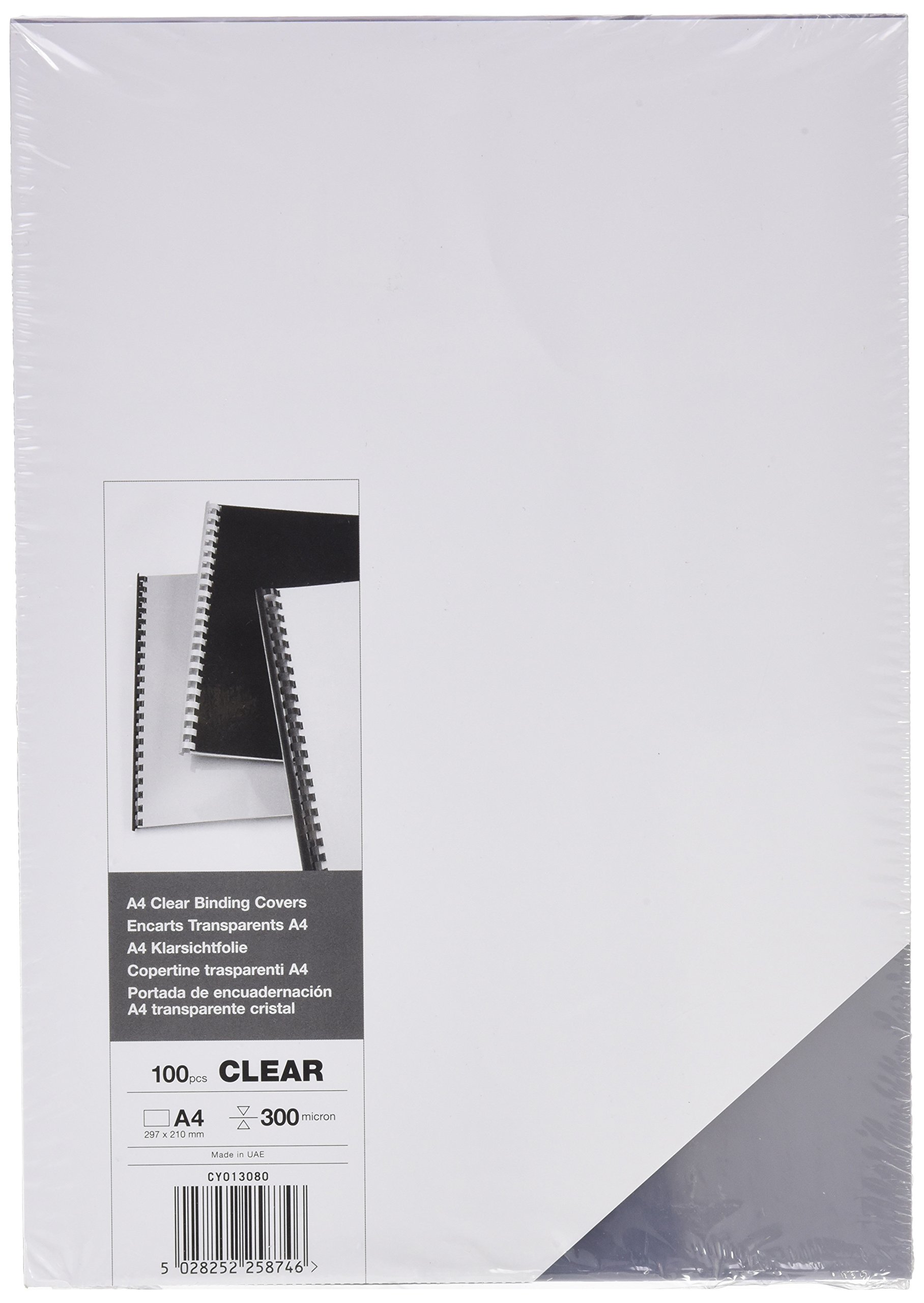 GBC CY011880 Binding Covers PVC A4 300 Micron Pack of 100 Glossy Transparent Film