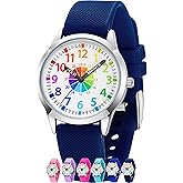 Kids Analog Watch, Learning Watch for Kids 8-12, Waterproof Time Teacher Watches for Boys Ages 5-7 6-8, Easy to Read Educational Girls Watches Ages 8-12, Great Gift Boys Girls Year 4-12 Old Waterproof
