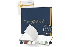ARTESORI Custom 2025 Wedding Guest Book for Reception — Gold-Foiled Guestbook to Sign in, Elegant Baby Shower Guest Book for Party & Birthday — Photo & Polaroid Guest Book for Wedding & Bridal Shower