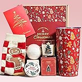 Unique Women's Christmas Gifts: Teacher, Coworker, Sister, Best Friend, Mom, Wife - Gift Baskets & Secret Santa Box Set - Includes Christmas Tumbler