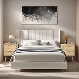 Finnhomy Bedside Tables Set of 2 with Rattan Drawers Natural Finish view 6