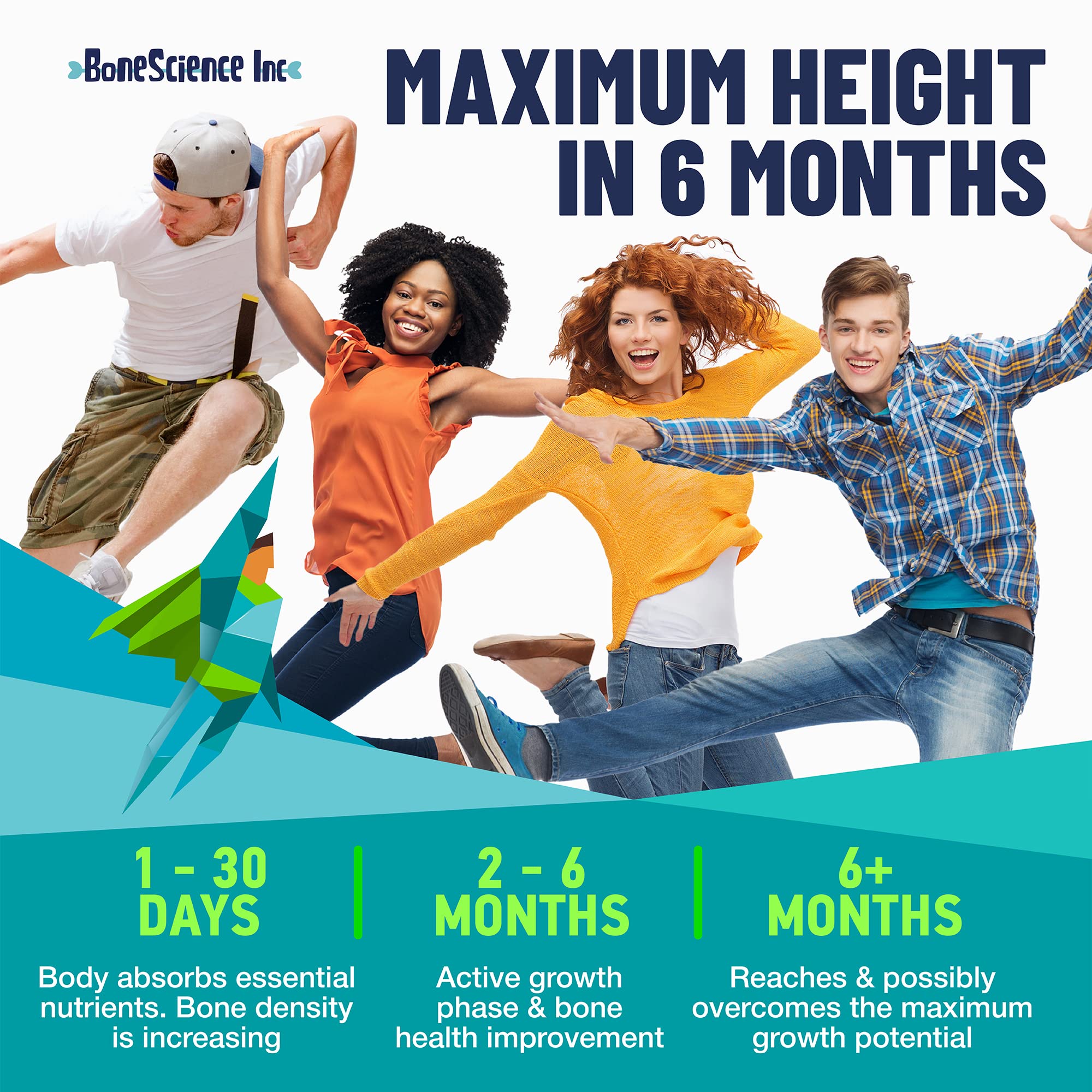Height Growth Maximizer - Made in USA - Natural Height Increase Booster & Bone Growth Pills - Grow Taller Supplement for Adults, Teens & Kids - Vitamins for Boys & Girls to Get Taller