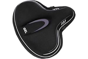 YBEKI Wide Gel Bike Seat Cover for Peloton/Spin Bikes - 2cm Cooling Gel & Memory Foam Cushion | Non-Slip Base & Airflow Vents | Fits 8.5-10" Wide Saddles (YOSUDA/Echelon/Schwinn Compatible)