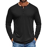 COOFANDY Men's Henley Shirts Long Sleeve T-Shirt Lightweight Fashion Casual Pullover Tee Shirt