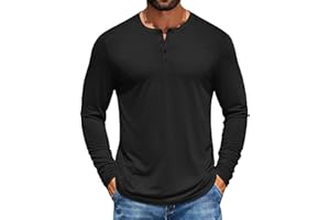 COOFANDY Men's Henley Shirts Long Sleeve T-Shirt Lightweight Fashion Casual Pullover Tee Shirt