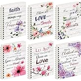 Qeeenar 6 Pcs Valentine Christian Spiral Notebook for Women Prayer Journal 5.5 x 8.3 Inch Bible Verse Notebook Bulk with Scripture for School Mothers Gift Spiritual Supply