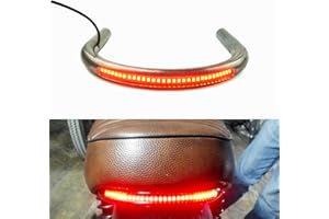 TADAFA Retro Motorcycle Cafe Racer Seat Frame Hoop Brat Loop with LED Strip Turn Singal Tail Light Brake Light (7/8 inch Tube/Flat Loop/Width 175mm/6.89in)