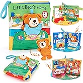 hahaland Busy Book for 1 Year Old - Touch and Feel Soft Activity Books Tummy Time Sensory Baby Toys 6 9 12 18 Months, Interac