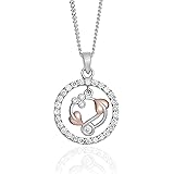 Daffodil Pendant Necklace, 9ct Yellow Gold and 9ct Rose Gold Curb Chain