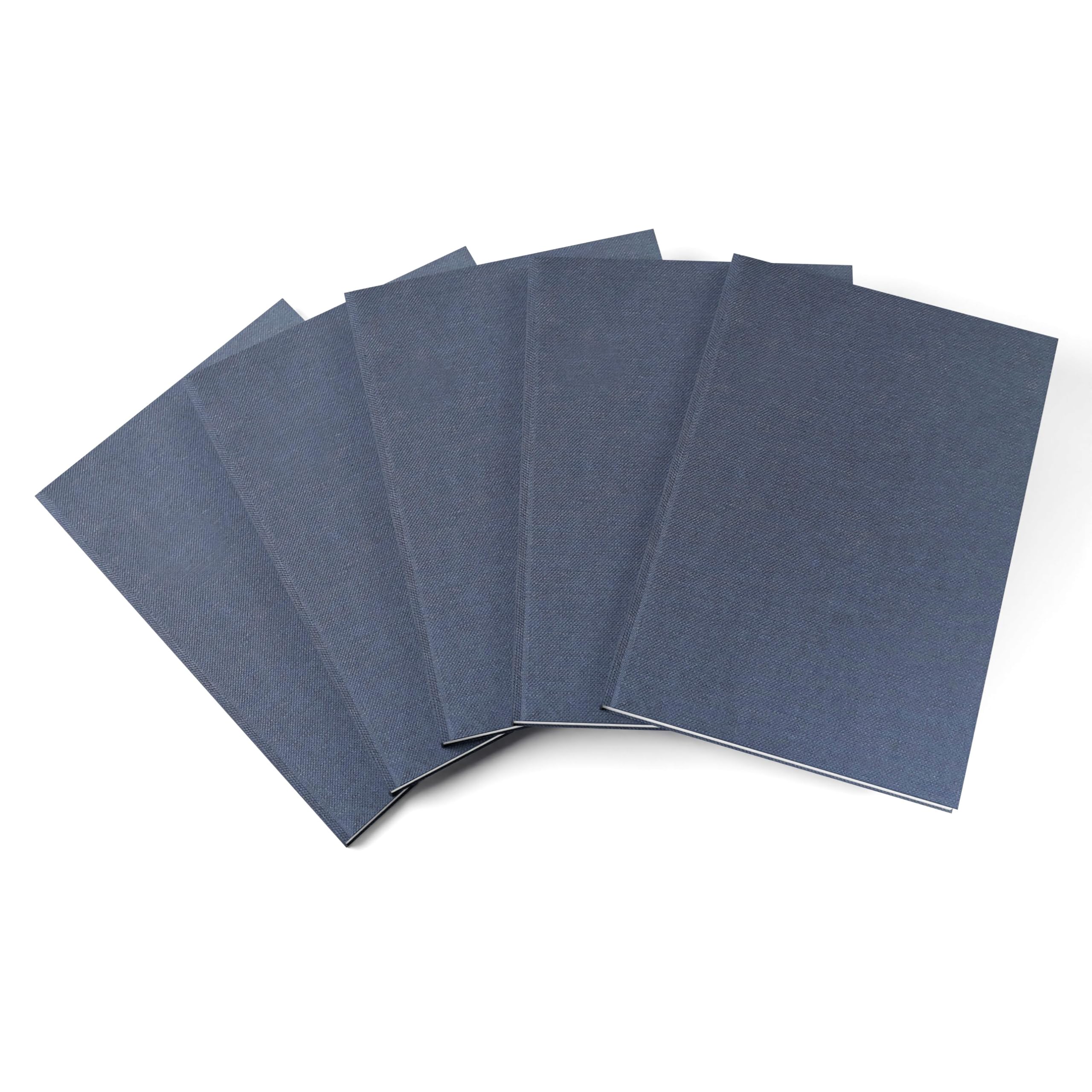 Silvine A5 Hardback Casebound Manuscript Book, 192 pages Feint Ruled - Blue, 217 x 154mm [Pack of 5]