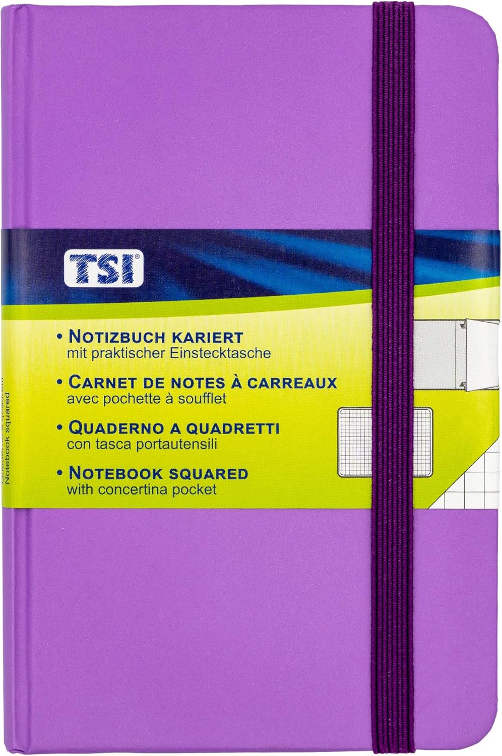 TSI Notebook A6/Pocket Squared 192 Pages Colour Red Item No. 63556-RT, DIN A6/Pocket