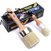 Chalk and Wax Paint Brush Furniture Set- Painting or Waxing - Milk Paint - Dark or Clear Soft Wax - Home Decor Cabinets Stenc