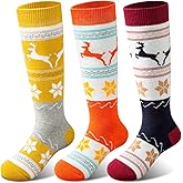 Cimkiz Merino Wool Kids Ski Socks (2 Pairs/3 Pairs) for Boys Girls Thick Warm for Winter Snow Skiing Snowboard Sports