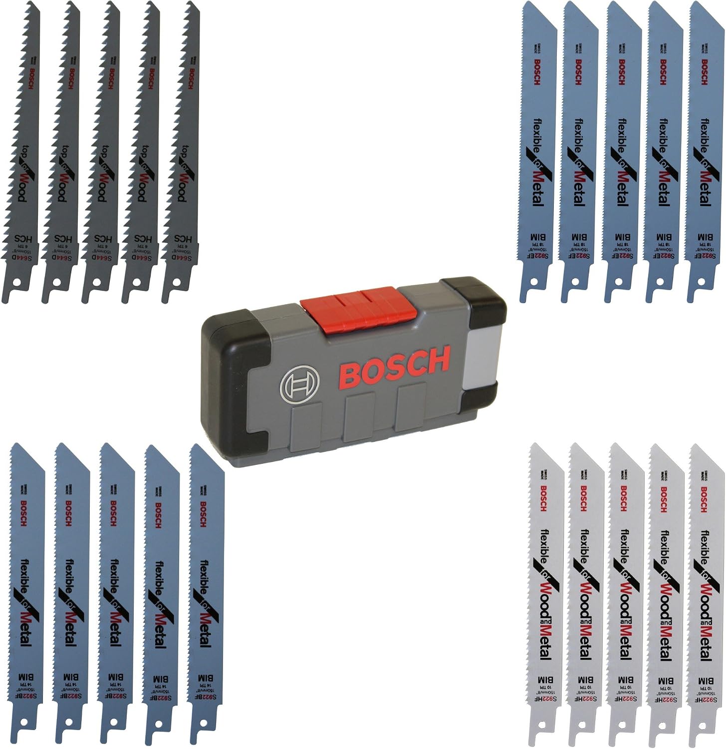 Bosch Professional 20-Piece Recip Saw Blades Tough Box for Wood and Metal Set (for Wood and Metal Accessories for Recip Saws)