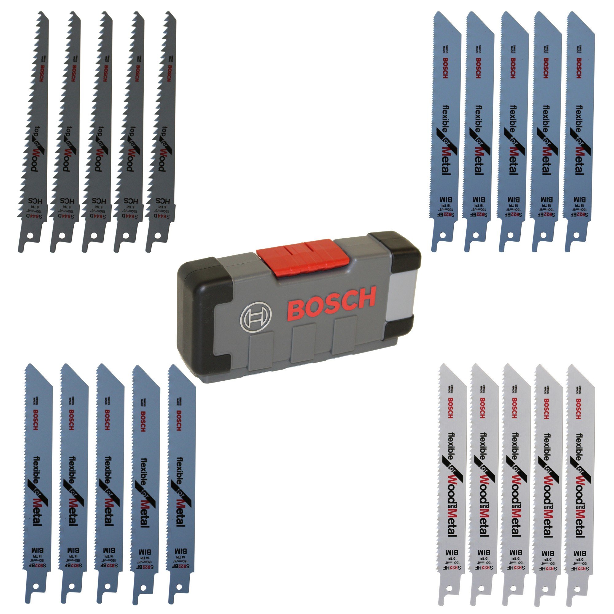 Bosch Professional 20-Piece Recip Saw Blades Tough Box for Wood and Metal Set (for Wood and Metal, Accessories for Recip Saws)