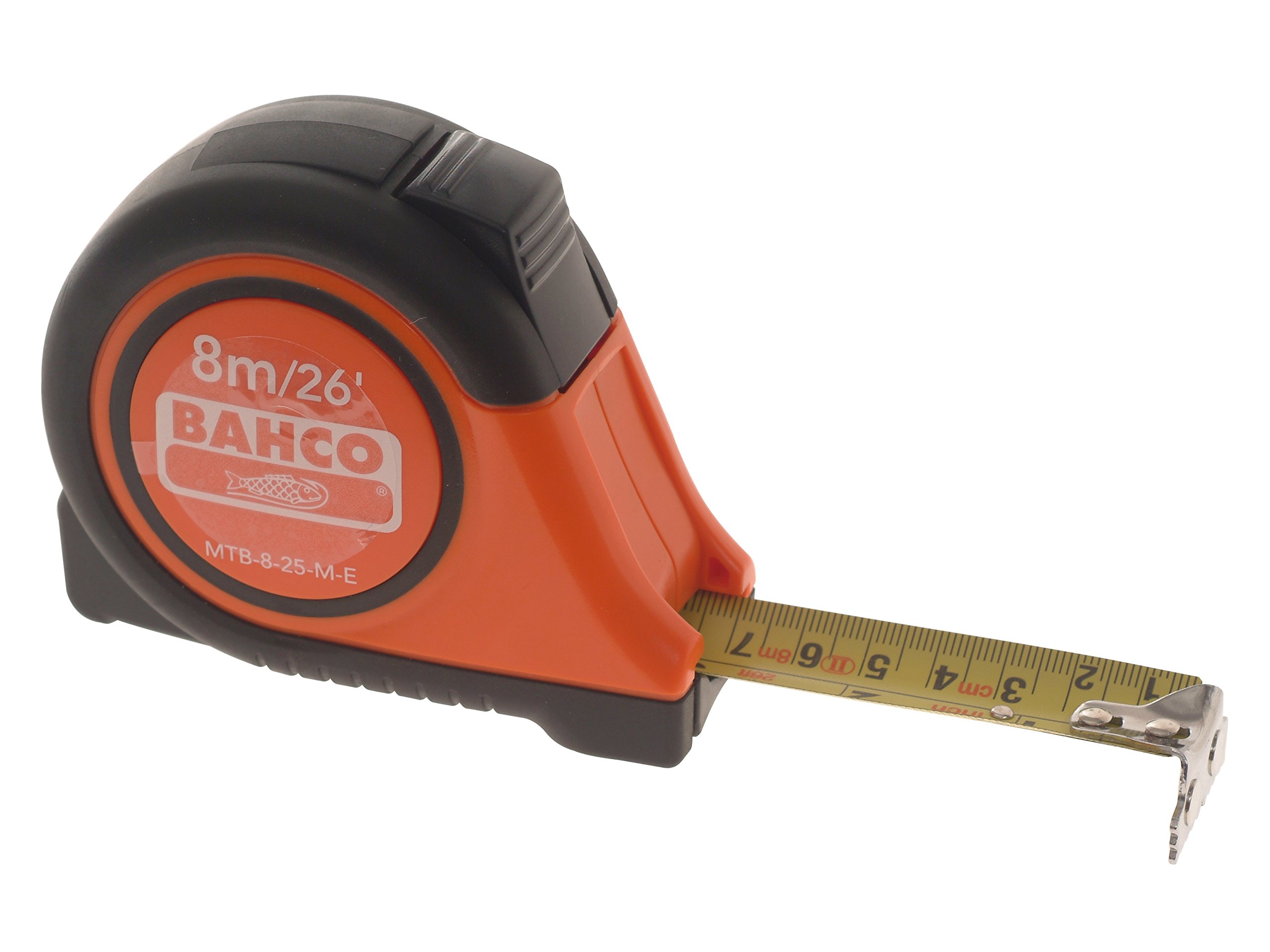 Bahco MTB-8-25-M-E MTB Auto Tape 8 m/26ft (Width 25 mm) with Reversible Magnetic Tip, Multi-Colour, 8 m