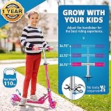 BELEEV Kids Scooter 2-Wheel Folding Height Adjustable 3 Levels Hot Pink view 2