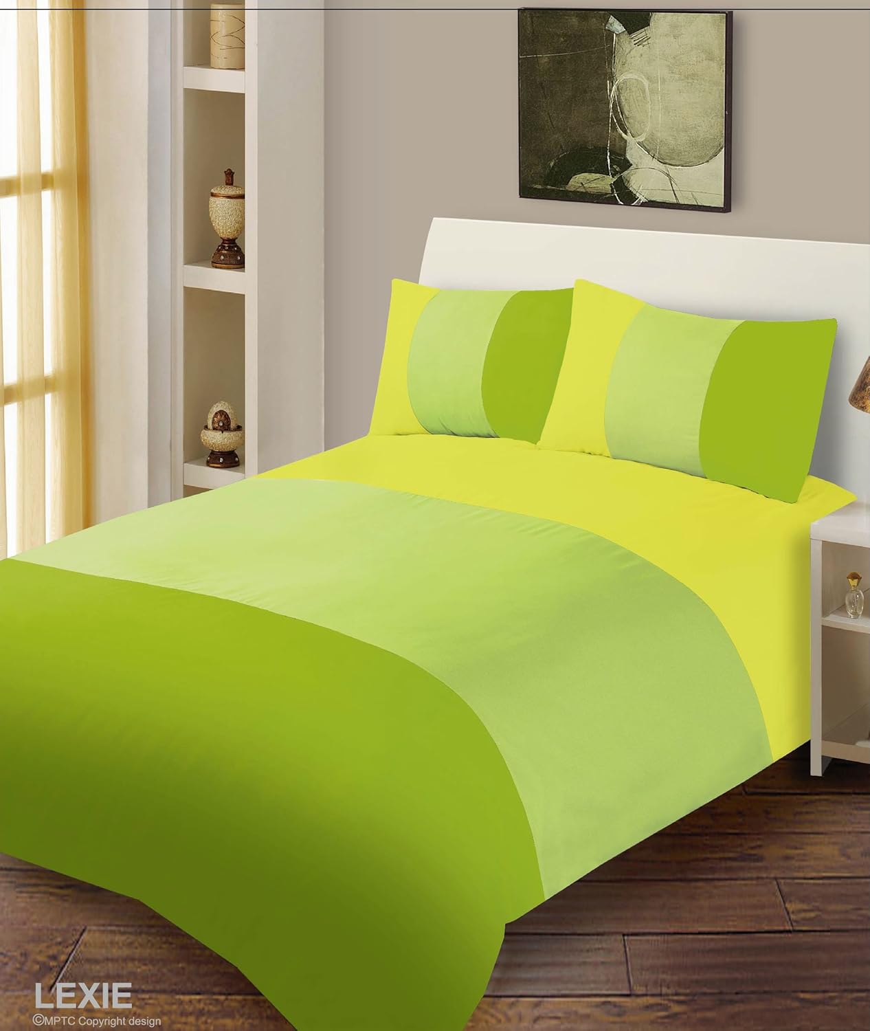 Intimates King Size Striped Quilt Duvet Cover and 2 Pillowcase Bed Set