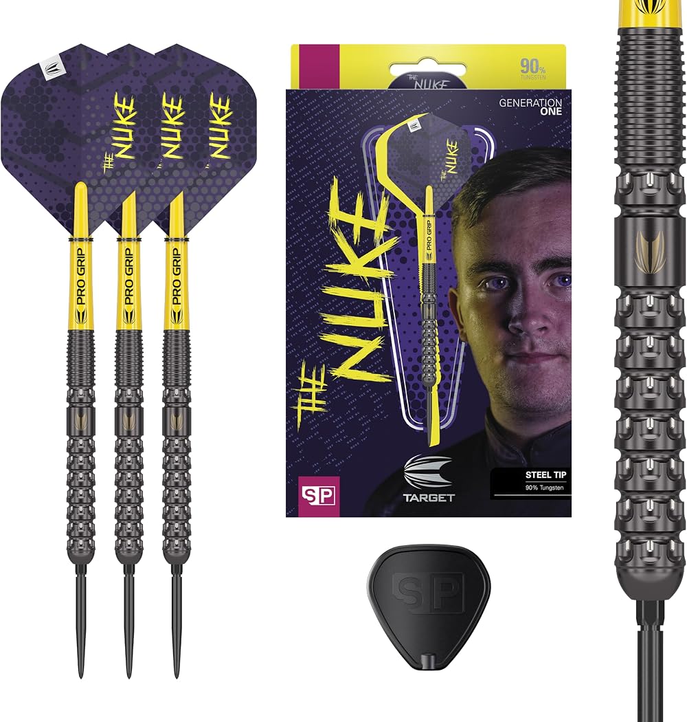Target Darts Luke Littler G1 Steel Tip Darts 90% Tungsten 23G Swiss Points