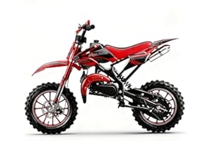 NAKTO 50cc Kids Dirt Bike,Dirt Bike for Kids,Gas Dirt Bikes with 2-Stoke,Off Road Motorcycle for kids 5-17 with Front/Rear Disc Brakes, Shock Absorption, Soft Seat Cushion