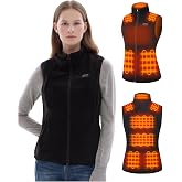 Hecusma Fleece Heated Vest for Women with Battery Pack 16000mAh 7.4V Included, Heated Fleece Vest Women, Warming Heat Vests
