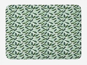 Yilan Blatter Badematte Schmetterlinge Und Blumen Silhouetten Auf Dem Hintergrund Plusch Badezimmer Dekor Matte Mit Rutschfester Ruckseite Olivgrun Grun Amazon De Kuche Haushalt