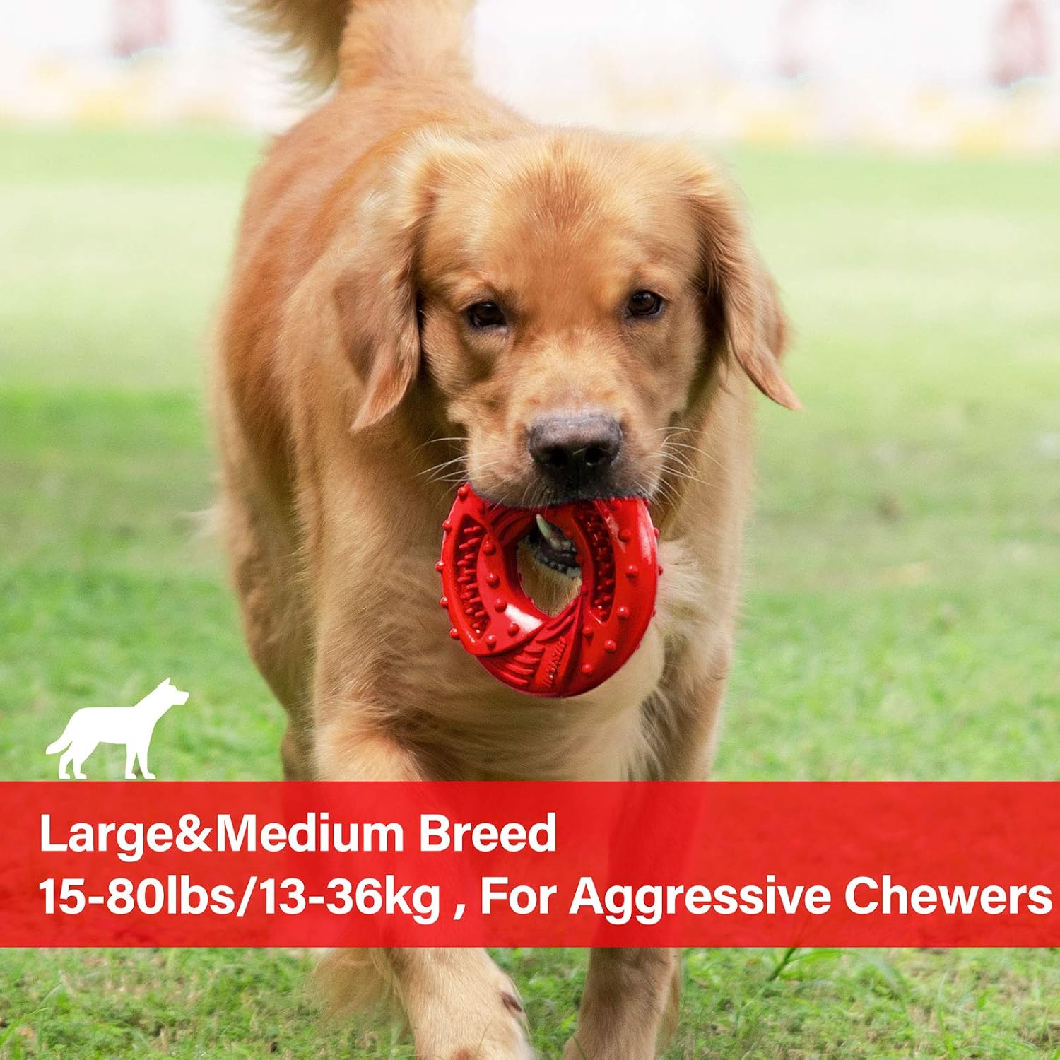 Apasiri Dog Chew Toy Durable Dog Toy for Large Breed Tough Rubber Ring Dog Toys for Extreme Dog Toys for Aggressive Chewers Almost Indestructible Dog Toys Best Gift (Red) - Image 5