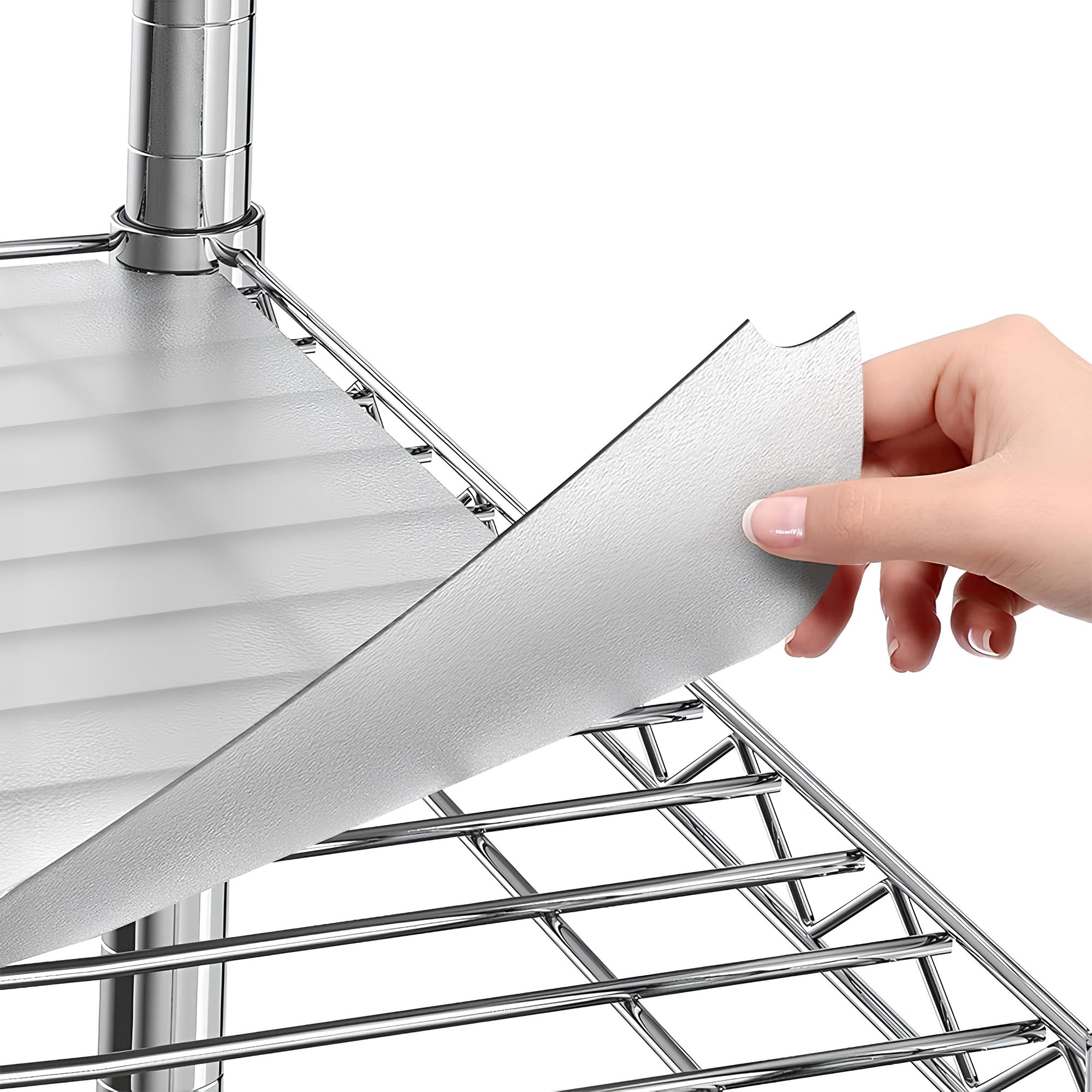 Shelf Liners for Wire Shelf System: Set of 5 in Clear: 18 x 60 inch: Plastic Wire Shelving Shelf Mats Image