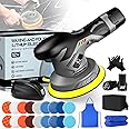 COLOR TREE Cordless Car Buffers and Polishers Kit with 2pcs 12V Lithium Rechargeable Battery Polisher with Variable Speed, 2.0Ah Portable Buffer Kit for Buffer/Polisher/Sander (Dark Grey)