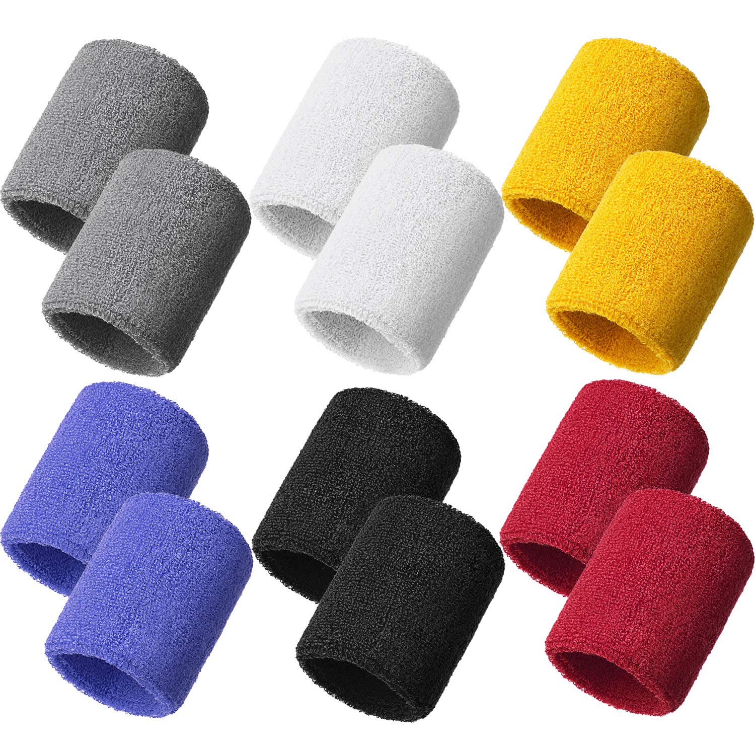 12 Pack Sweatbands Sports Wristband Cotton Sweat Band for Men and Women, Good for Tennis, Basketball, Running, Gym, Working Out (Color Set 4)