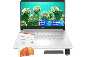 HP Stream 14" HD Laptops for Student & Business, Intel Processor N150, 4GB RAM, 288GB Storage (128GB UFS+160GB Docking Statio
