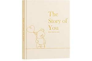 Lanpn Baby Memory Book for Boy Girl - The Story of You, Newborn Babys Keepsake Book Photo Album for New Parents, Linen Cover 