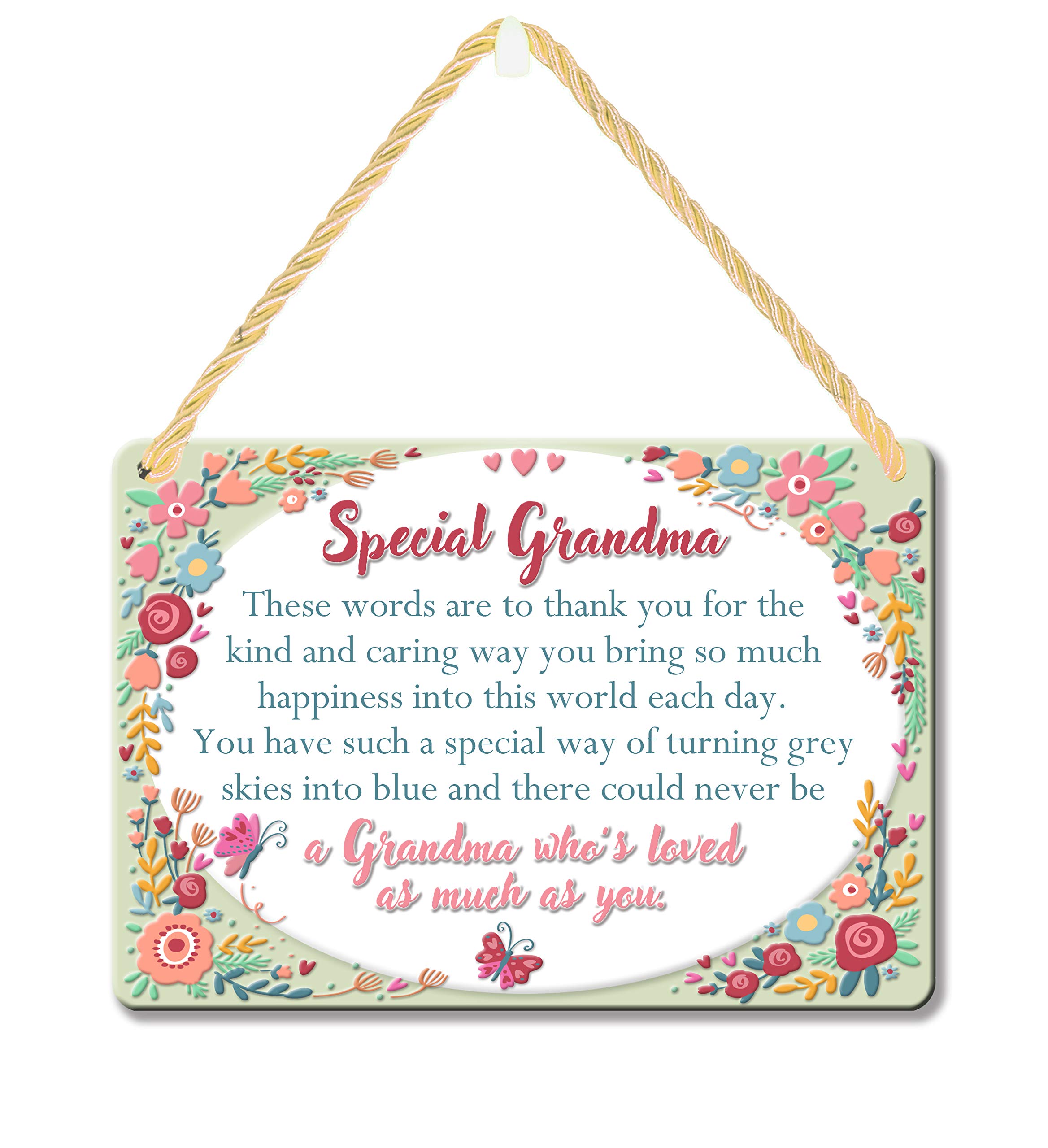 Special Grandma Who's Loved As Much As You Tin Hanging Plaque Gift Idea PA096
