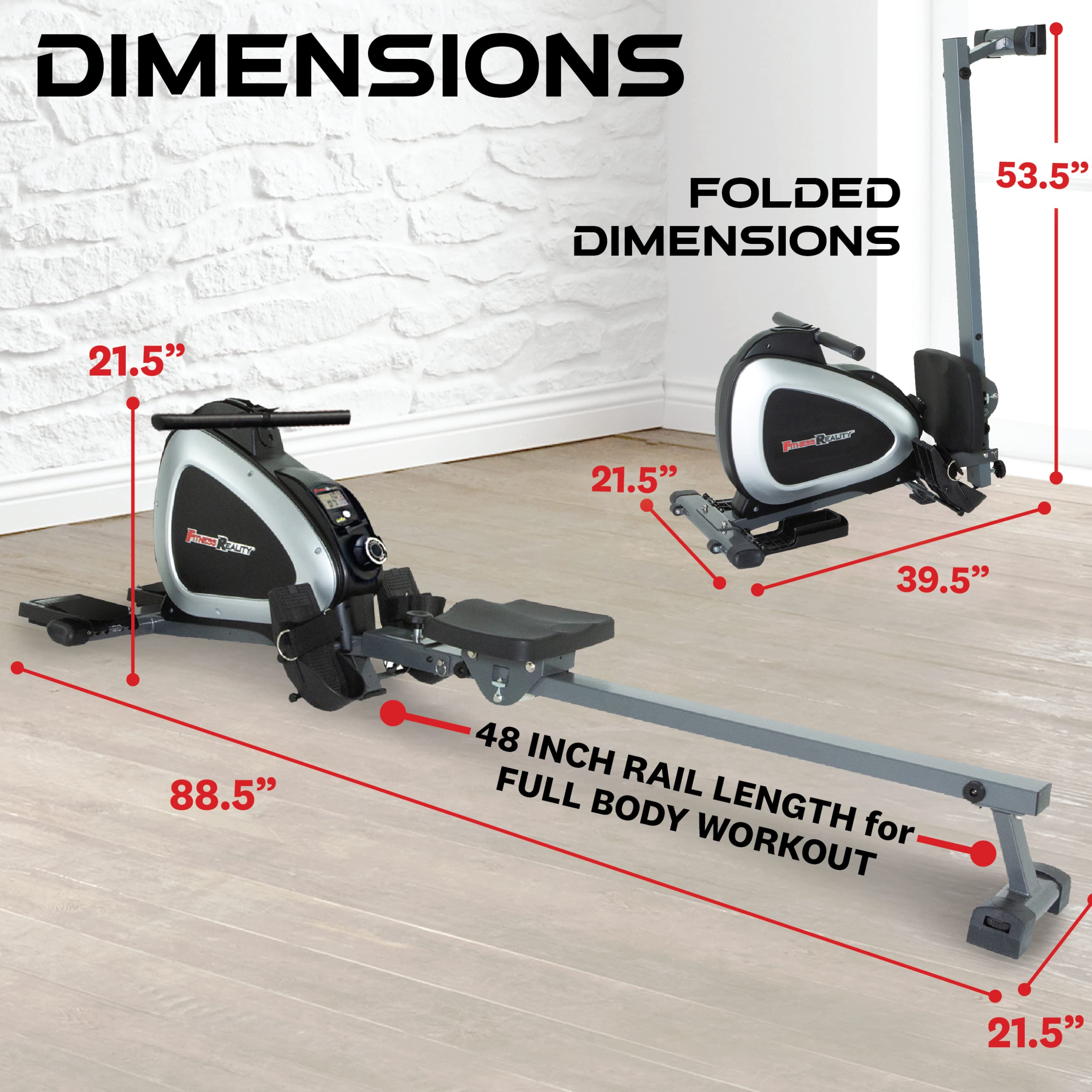 Fitness Reality Rowing Machine with Bluetooth Workout Tracking