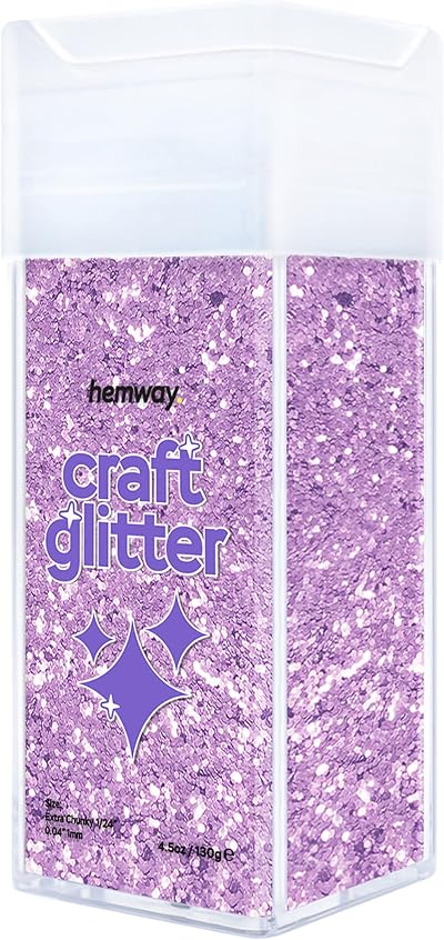 Hemway Glitter Shaker Lavender Purple 130g Extra Chunky Craft Glitter