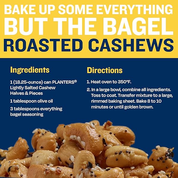 PLANTERS LIGHTLY SALTED CASHEW HALVES & PIECES, 14 OZ CANISTER – CASHEWS ROASTED IN PEANUT OIL – SEASONED WITH SEA SALT – SNACKS FOR ADULTS – RESEALABLE LID FOR LONG-LASTING FRESHNESS – KOSHER