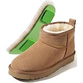 Mel&Syd 100% Australian Sheepskin Mini Boots with Arch Support Options - Warm Down to -40°F (-40°C) Thermal Ankle Booties - Waterproof Suede & Breathable Winter Shoes for Urban Commute & Office Wear