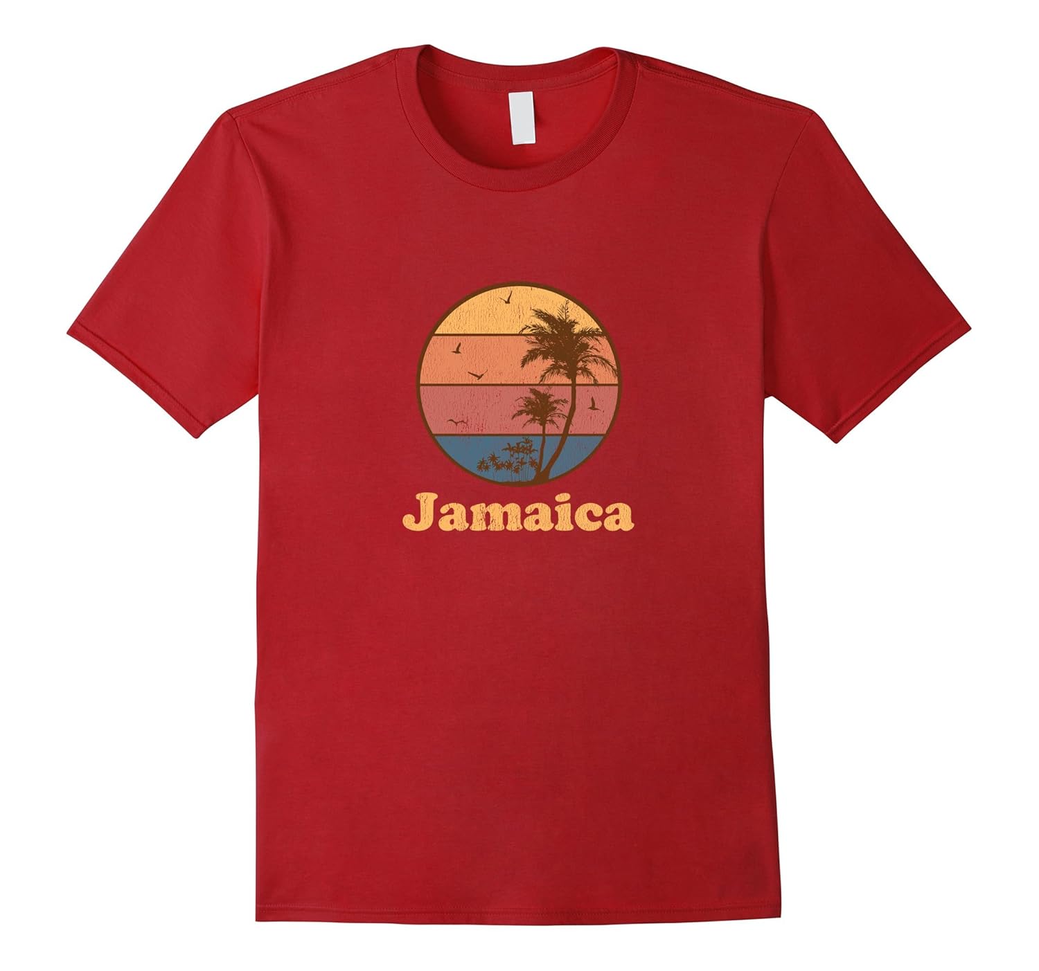 Retro Jamaica T Shirt Vintage 70s Sunset Tee Design-Rose