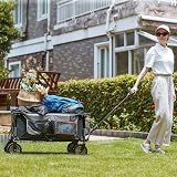 TIMBER RIDGE Festival Trolley on Wheels 200L Folding Wagon Grey view 2