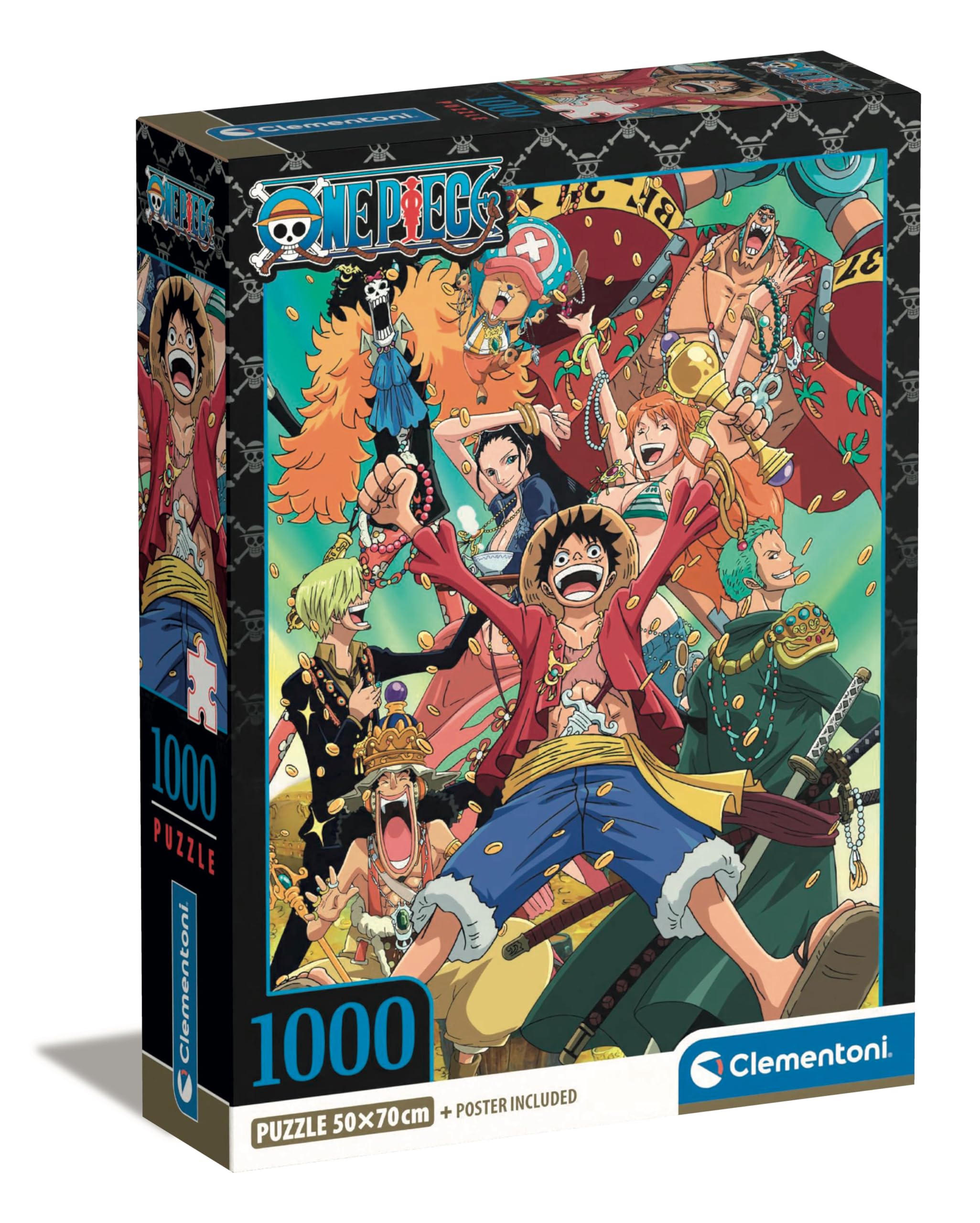 Clementoni Jigsaw Puzzle 1000 pieces One Piece, Puzzles for Adults 14-99, Compact Box, Made in Italy, 39921
