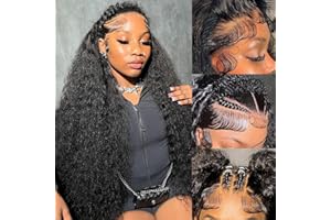 Simeider 30 Inch Deep Wave Lace Front Wigs Human Hair 13x6 HD Lace Front Wigs Pre Plucked Brazilian Curly Human Hair Wig 200 Density Glueless Frontal Wigs For Black Women