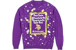 FOCO Men's NFL Team Logo Light Up Dear Santa Holiday Ugly Sweater