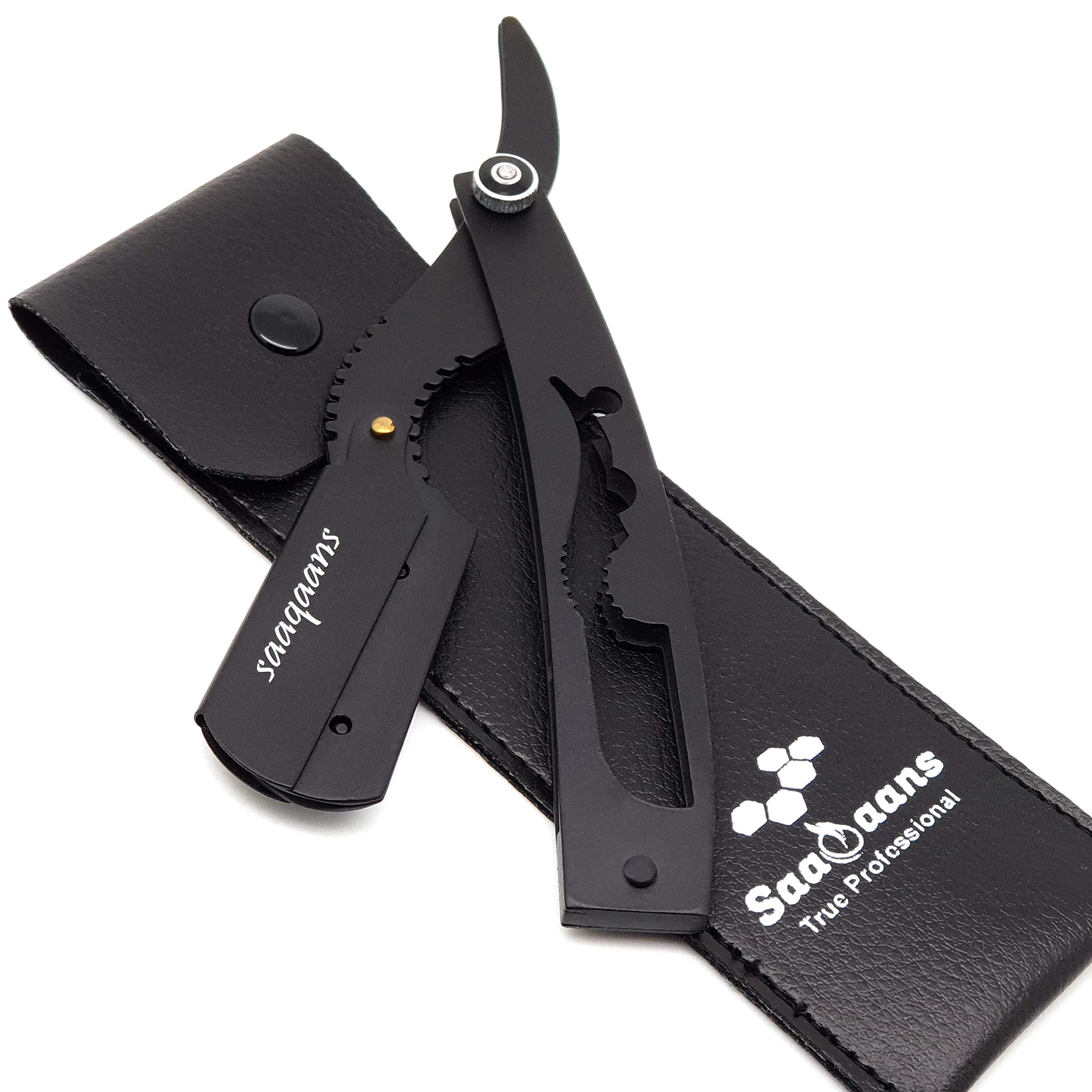 Saaqaans BSSR-01 Professional Barber Shaving Razor - Stylish Cut Throat Mens Razor with a Beautiful Pouch
