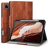 Antbox Case for iPad Pro 12.9'' 6th Generation (2022) 5th/4th/3rd Generation (2021/2020/2018), Built-in Pencil Holder Auto Sleep/Wake Function PU Leather Smart Cover (Brown)